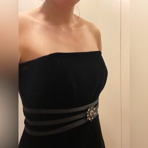 Velvet Black Strapless Dress